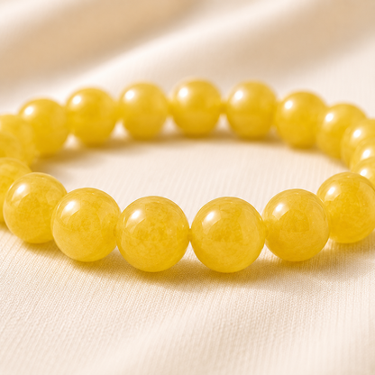 Natural Yellow Jade 8mm Bracelet for Joy