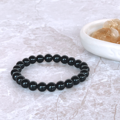 Natural Black Obsidian Bracelet Set for Grounding