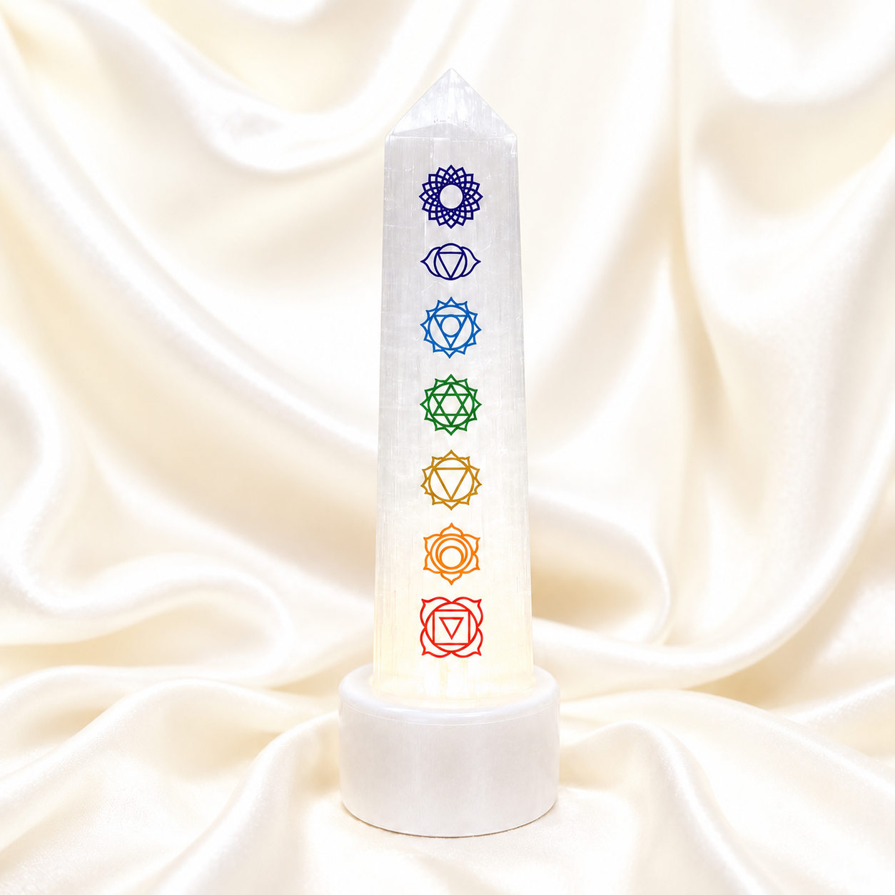 Natural Selenite Tower Crystal Lamp for Cleansing