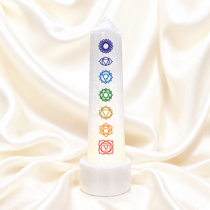 Natural Selenite Tower Crystal Lamp for Cleansing