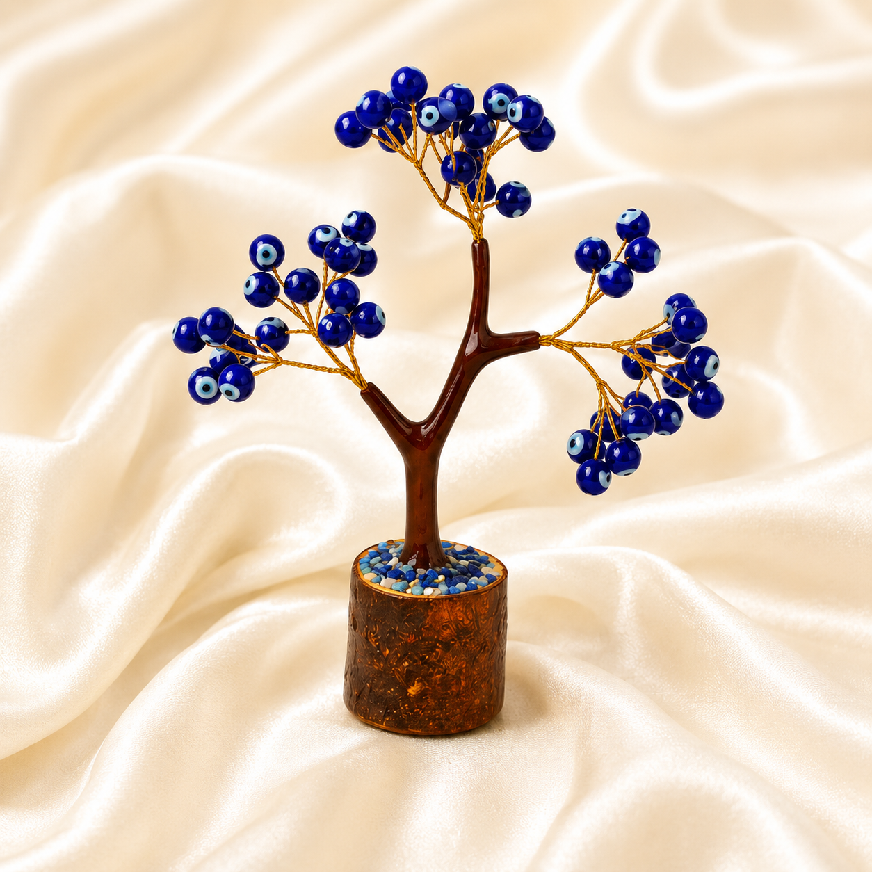 Natural Evil Eye Crystal Tree for Positivity