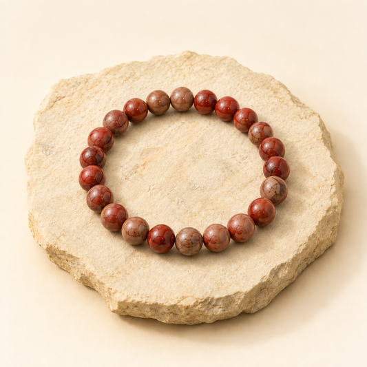 Natural Picasso Jasper & Red Picasso Bracelet for Stability