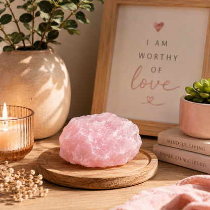 Natural Rose Quartz Large Raw Stone for Emotional Healing